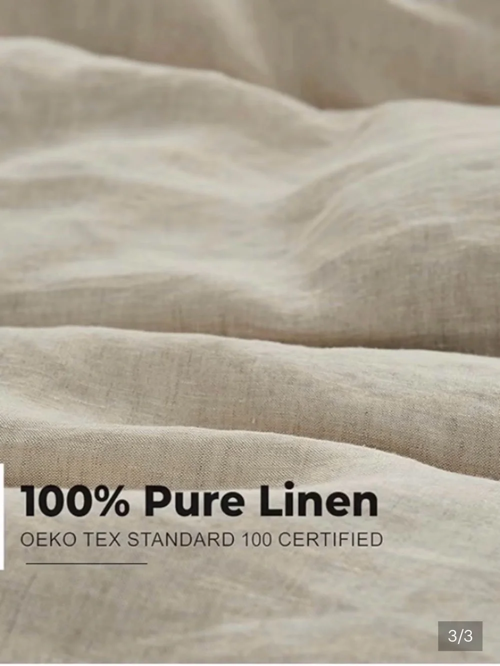 BUNDLE three 100% linen duvet Covers Sets, Natural flax,white-white, light gray